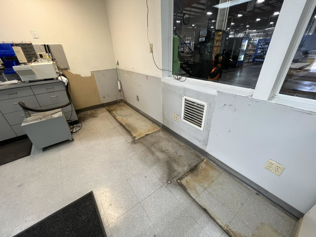 Commercial water damage repair and wall renovation by Fresno Handyman in Fresno, CA.