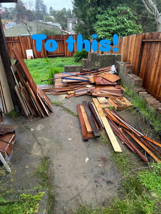 An outdoor area cleared of most wood debris after a junk removal service by Ditch it in Martinez, CA.